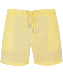 Men Linen Bermuda Shorts Mineral Dye Genet Vorderansicht