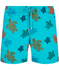 Men Embroidered Swim Shorts Ronde Des Tortues - Limited Edition Curacao front view