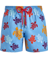 Men Stretch Swim Shorts Tortues Multicolores Flax flower front view