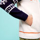 Cardigan motifs jacquard Ski Turtle en laine homme Off white vue de détail 2