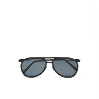 Solid Unisex-Sonnenbrille mit Holz – VBQ x Shelter Schwarz Vorderansicht