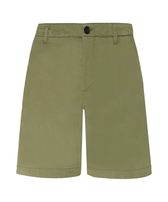 Bermuda uomo in gabardine di Tencel  Corteccia vista frontale