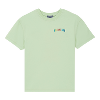 Camiseta de algodón orgánico con estampado Turtle Flowers para niño Limoncillo vista frontal