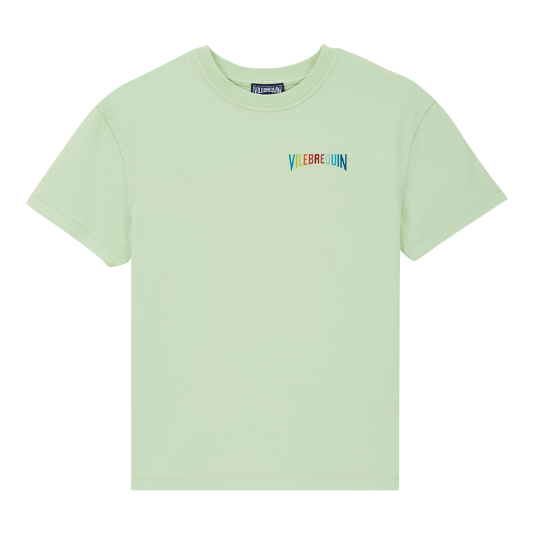 Boys Organic Cotton T-shirt Turtle Flowers - Tee Shirt - Gabin - Green - Size 14 - Vilebrequin