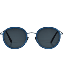 Lunettes de soleil bois de tulipier - VBQ x Shelter Bleu marine vue de face