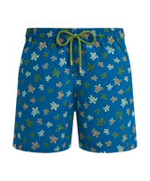Men Swim Shorts Embroidered Ronde des Tortues - Limited Edition Peacock 正面图