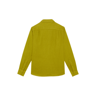 Men Linen Shirt Solid Wormwood 后视图
