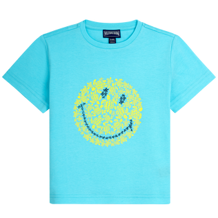 男童 Turtles Smiley 全棉 T 恤 —— Vilebrequin x Smiley® Lazuli blue 正面图