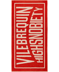 Serviette en coton organique - Vilebrequin x Highsnobiety Red tea vue de face