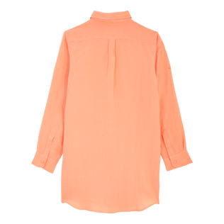 Women Linen Shirt Dress Solid Candy back view