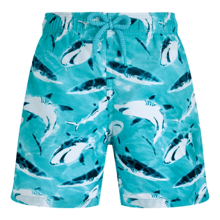 Boys Ultra-Light and Packable Swim Trunks Requins Lagoon front view