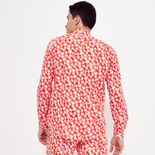 中性 Attrape Coeur 纯棉巴厘纱夏季衬衫 Poppy red 细节视图2