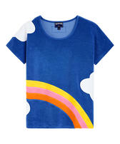 Camiseta con estampado Multicolor Clouds para mujer - Vilebrequin x JCC+ - Edición limitada Mar azul vista frontal