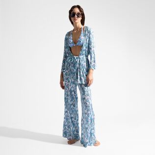 Women Viscose Crepe Beachjama Top Isadora Fish White details view 1