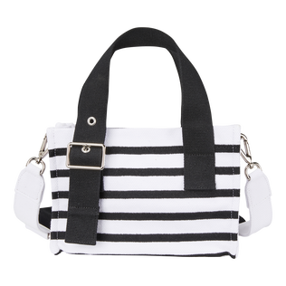 Rayures Mini-Strandtasche Black/white Rückansicht