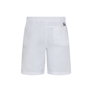 Bermudas de chándal para hombre en tejido de gabardina Blanco vista trasera
