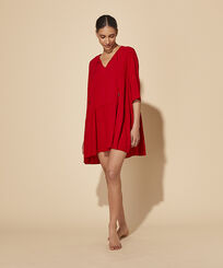 Women Short Dress Plumetis Moulin rouge front worn view