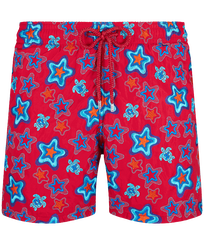 男款 Embroidered 绣 - 男士 Stars Gift 刺绣游泳短裤 - 限量版, Burgundy 正面图