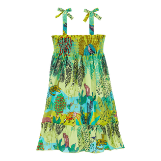 Girls Others Printed - Girls Cotton Dress Jungle Rousseau, Ginger back view