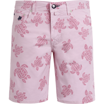 Bermuda 5 Poches homme Ronde des Tortues Rose the vue de face