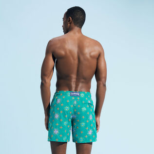 Men Swim Trunks Embroidered Sud - Limited Edition Emerald back worn view