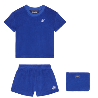 Conjunto en tejido terry de jacquard con tortuga bordada para bebé Marrakech vista trasera