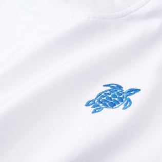 T-shirt bambino in cotone biologico tinta unita Bianco dettagli vista 1