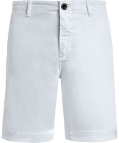 Men Tencel Bermuda Shorts Solid Weiss Vorderansicht