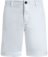 Men Tencel Bermuda Shorts Solid White front view