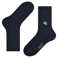 Men Socks Ronde des Tortues - Vilebrequin x Falke Press blue front view