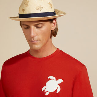 T-shirt uomo a maniche lunghe in cotone Turtle Patch Papavero dettagli vista 2