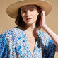 Caftan long femme Iris Lace- Vilebrequin x Poupette St Barth Azur vue de détail 3