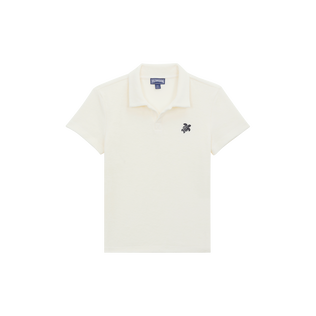 男童 Turtle 刺绣毛圈布 Polo 衫 White 正面图