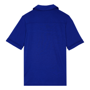 女士纯色 Polo 衫 Neptune blue 后视图