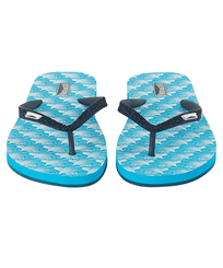 Chanclas con estampado Micro Waves para mujer Lazulii blue vista frontal desgastada