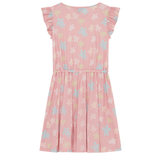 Vestido de algodón orgánico con estampado Ronde Des Tortues para niña Boudoir vista trasera