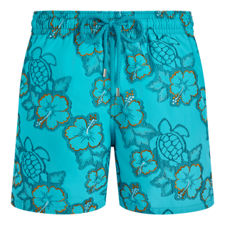 男士 Hibiscus 刺绣游泳短裤 - 限量版 Bora bora 正面图