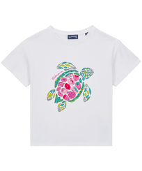 Girls T-Shirt Provencal Turtle White front view