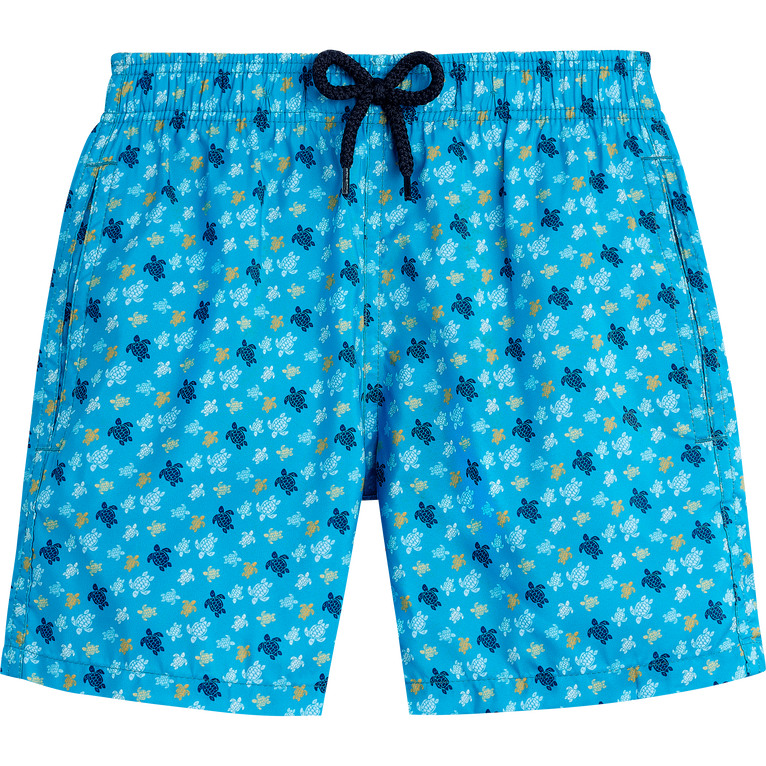 Boys Ultra-light And Packable Swim Shorts Micro Ronde Des Tortues Rainbow - Swimming Trunk - Jihin - Blue - Size 14 - Vilebrequin