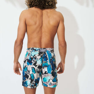 男士 Californian Pool Dogtown 泳裤 - Vilebrequin x Highsnobiety Blue note 背面穿戴视图