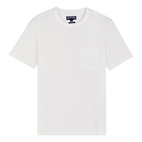Camiseta de algodón orgánico de color liso para hombre Blanco tiza vista frontal