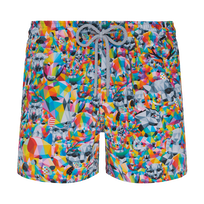 Men Stretch Swim Shorts Animals - Vilebrequin x Okuda San Miguel Multicolor front view