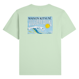 T-shirt unisex in cotone Wave - Vilebrequin x Maison Kitsuné Ice blue vista posteriore