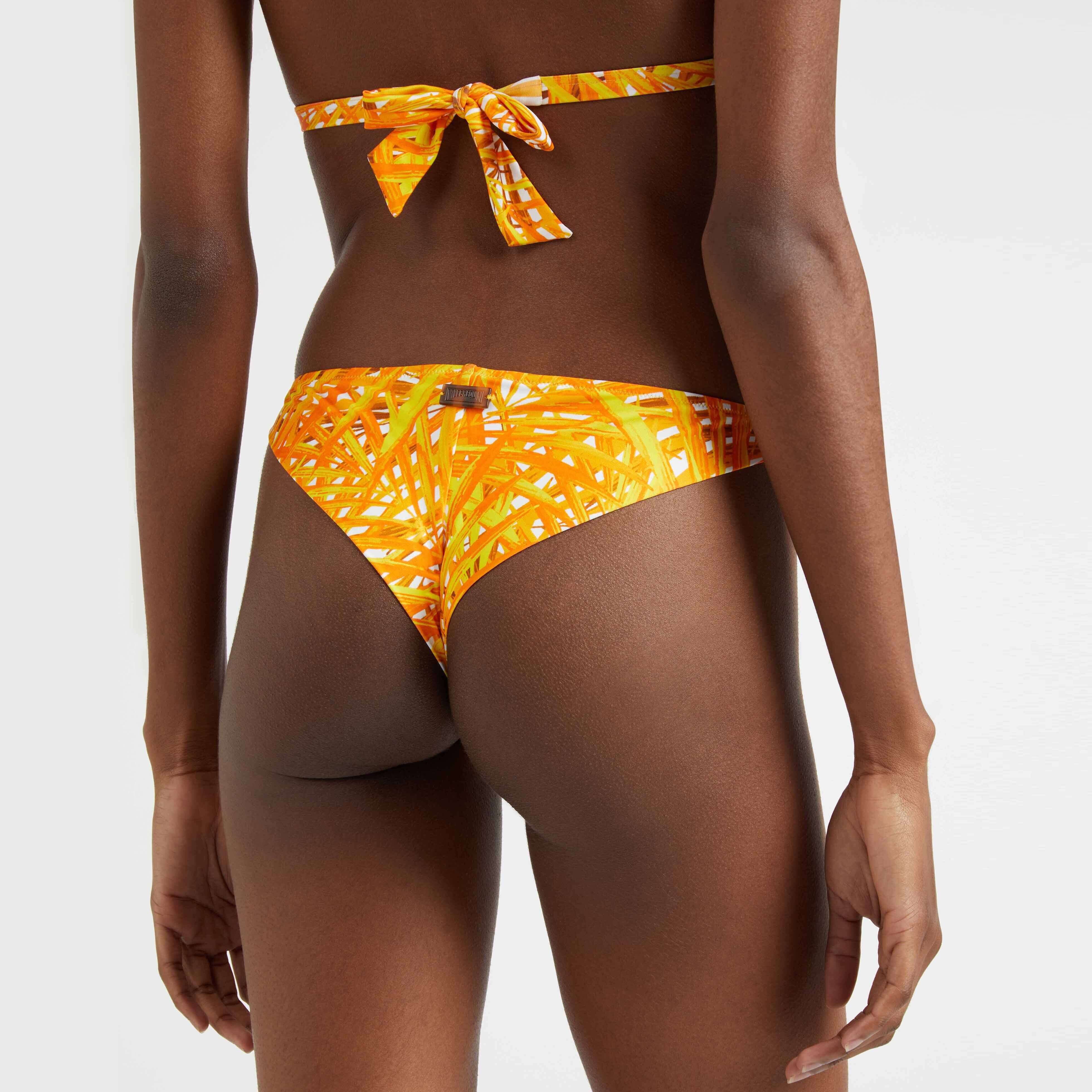Women Tanga Bikini Bottom Palm Leaves