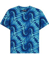 Men Cotton T-Shirt Tie & Dye Nautilius Print Celeste vista frontal