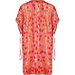 Women Square Silk Cover-up New Leopard Apricot back view