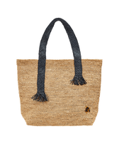 Borsa da spiaggia unisex in raffia Hemp uomini vista indossata frontale