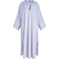 Women Caftan Dress Striped- Vilebrequin x Ines de la Fressange Palace front view