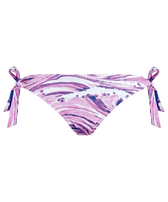 Slip bikini donna con laccetti laterali Wave - Vilebrequin x Maison Kitsuné Lilla vista frontale