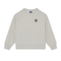 Sweat en coton col rond garçon uni Gris chine vue de face